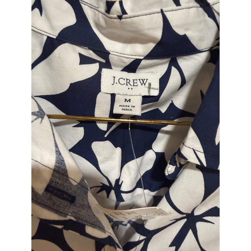 NEW NWT J. Crew Navy White Floral Sleeveless Cotton Stretch Blouse Sz MED M - Picture 5 of 10